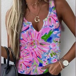Floral Print Tank Top Size XL